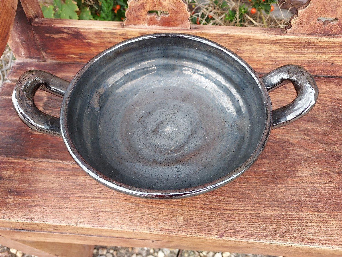 Coupe En Céramique Lustrée Noire Dans Le Goût Paul Bonifas-photo-4