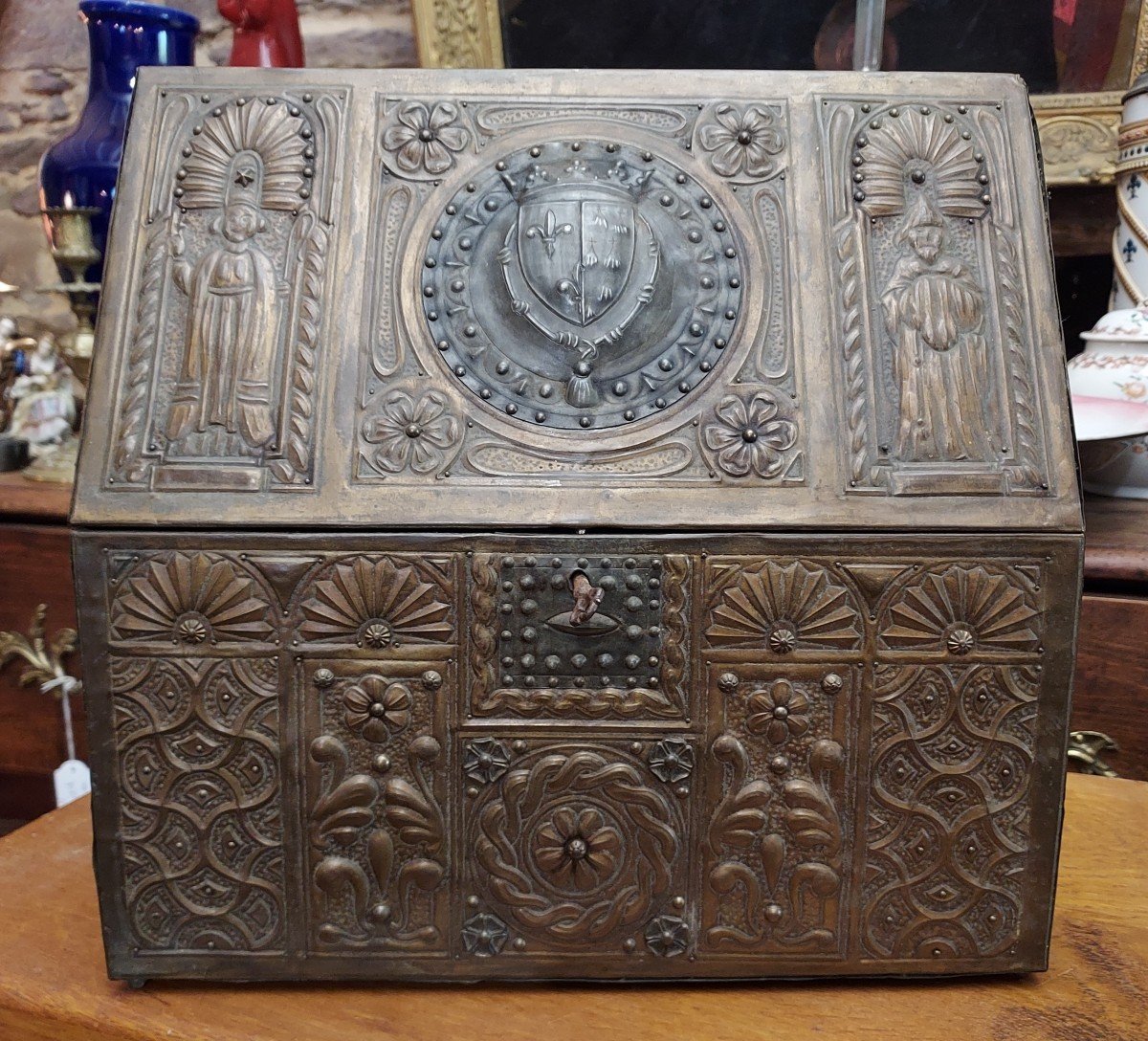 Breton Dinanderie Reliquary Shrine Box