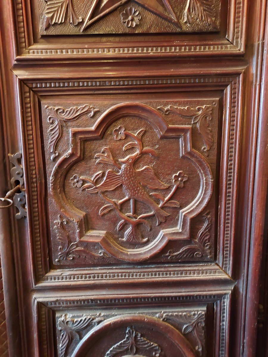 Breton Rennes Wardrobe With Double Hanger From The 18th Century-photo-3