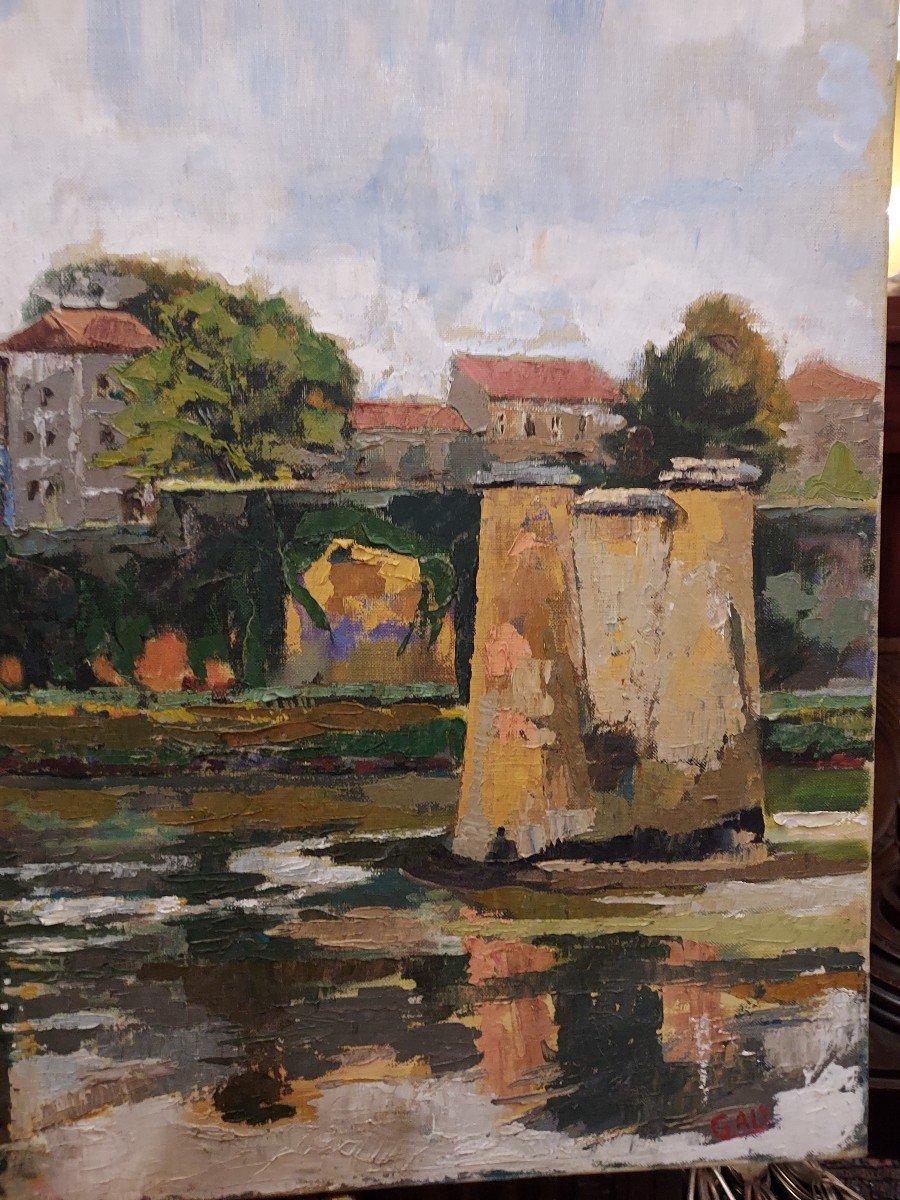 Oil On Canvas Saint Gervais De Langon Church (gironde)-photo-3