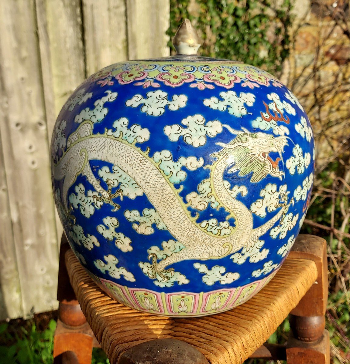 Pot à Gingembre Décor Aux Dragons Chine Vers 1880-photo-4