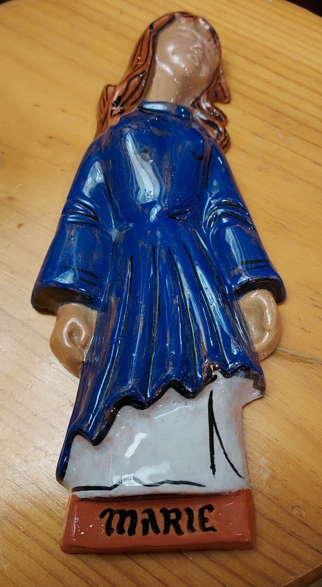 Marie Statuette d'Applique En Céramique Roland Tostivint (1933-2008)