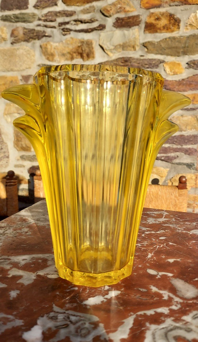 Vase Art Déco Verlys Jaune -photo-4