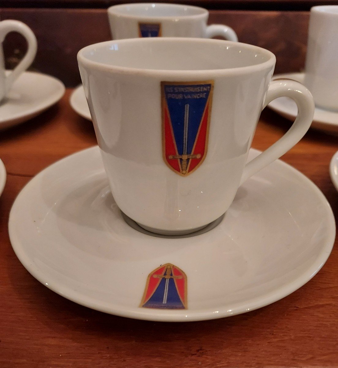 Limoges Haviland 6 Cups From The Special Military School Of Saint-cyr-photo-3