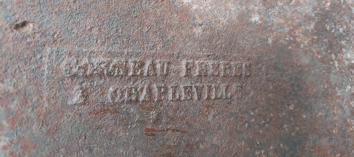 Plaque De Cheminée Cheval Ancienne Corneau Freres Charleville -photo-1