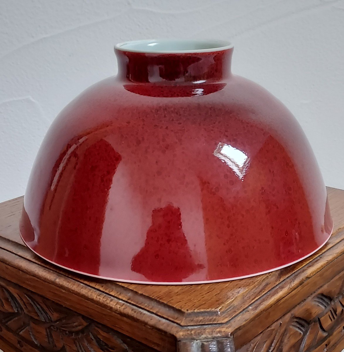 Marc Uzan Sang De Boeuf Red Porcelain Cup On Foot-photo-4
