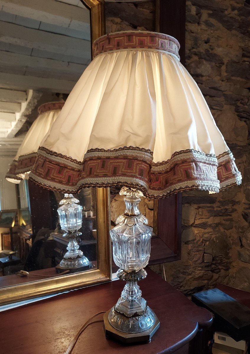 Large Crystal Lamp With Lampshade -photo-4