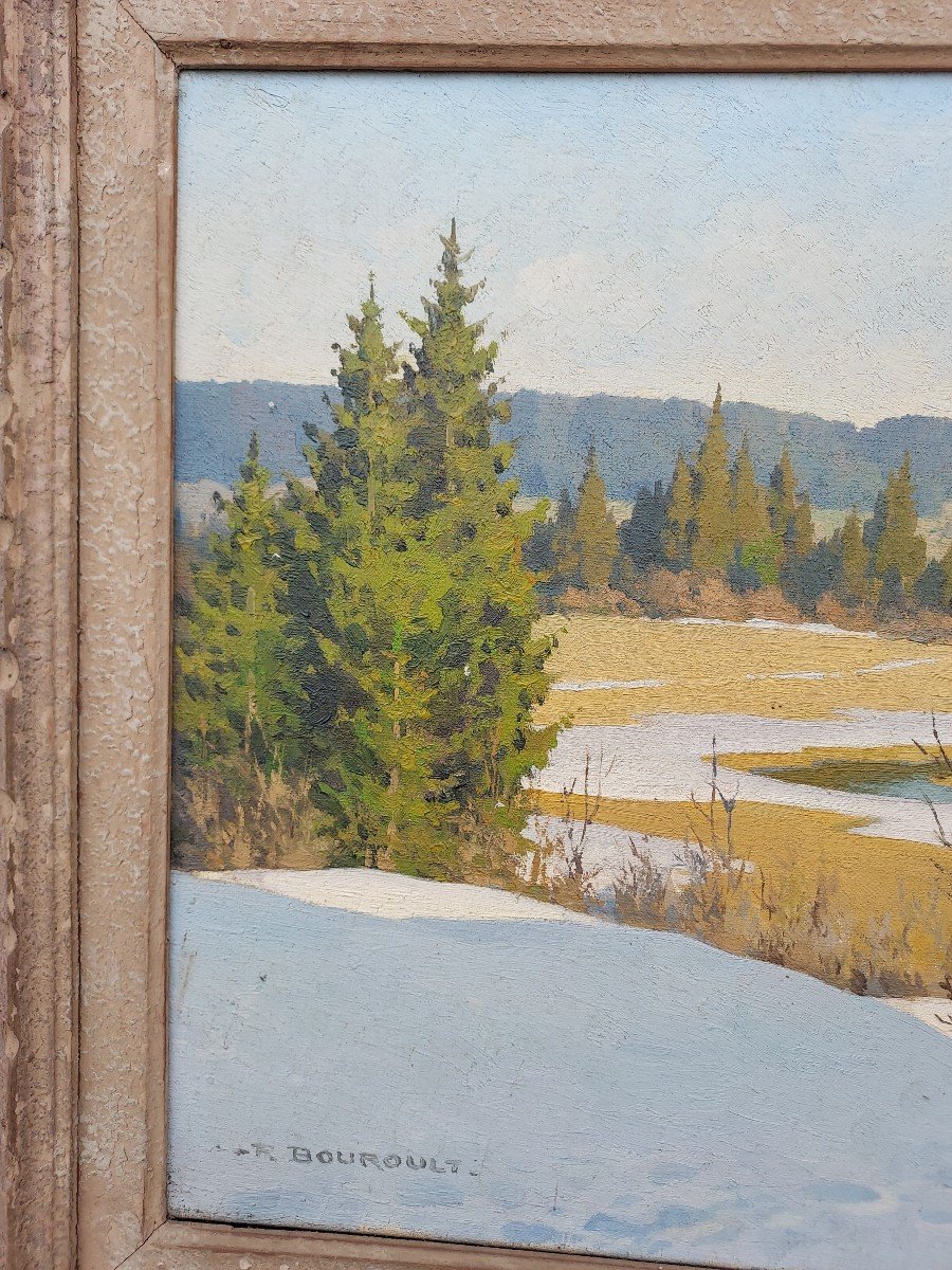 Robert Bouroult (1894-1975) Hst Paysage Enneigé -photo-2