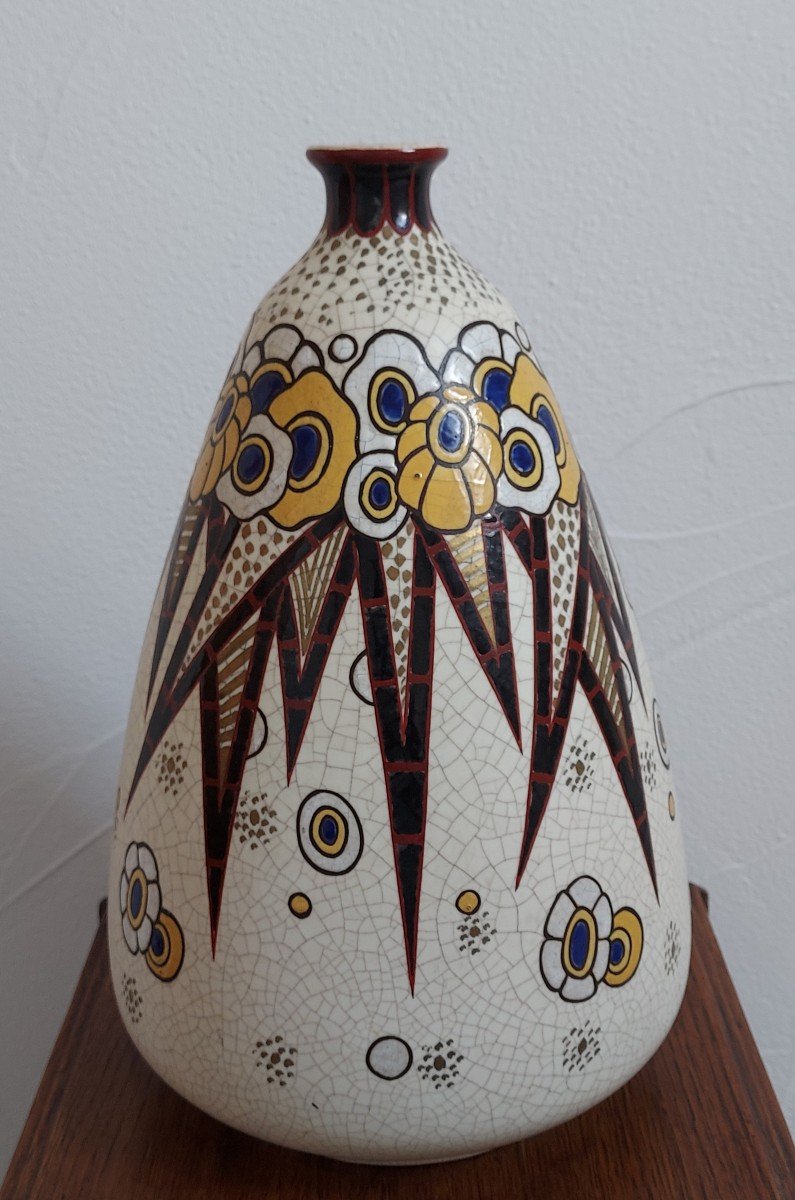 Grand Vase Piriforme Art Déco Orchies-photo-2