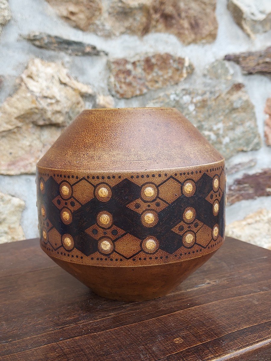 Henri Simmen (1880-1963) Africanist Vase Circa 1920-photo-2