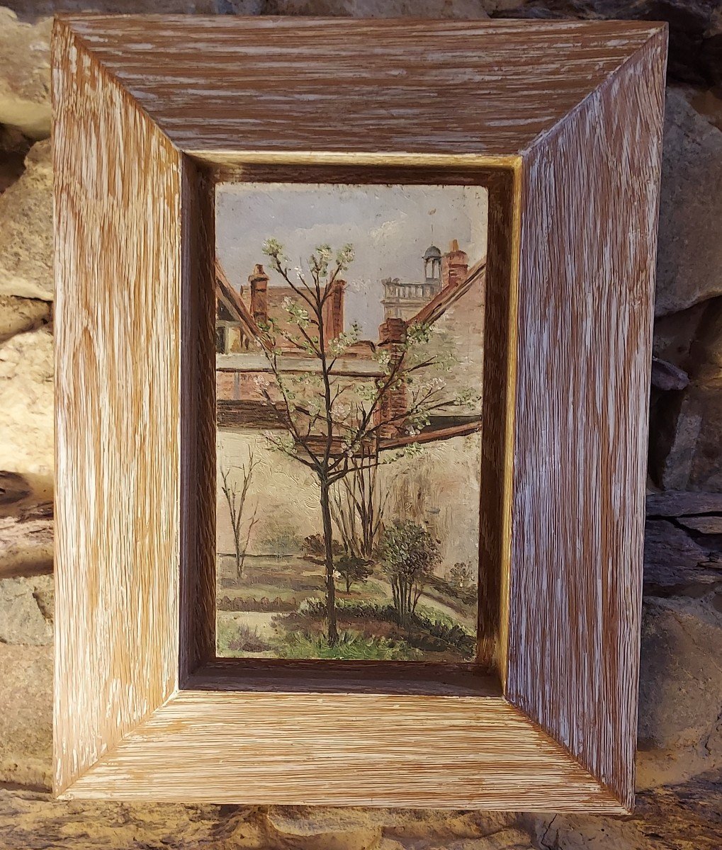 Huile Sur Bois Vue De Joigny Février 1899 