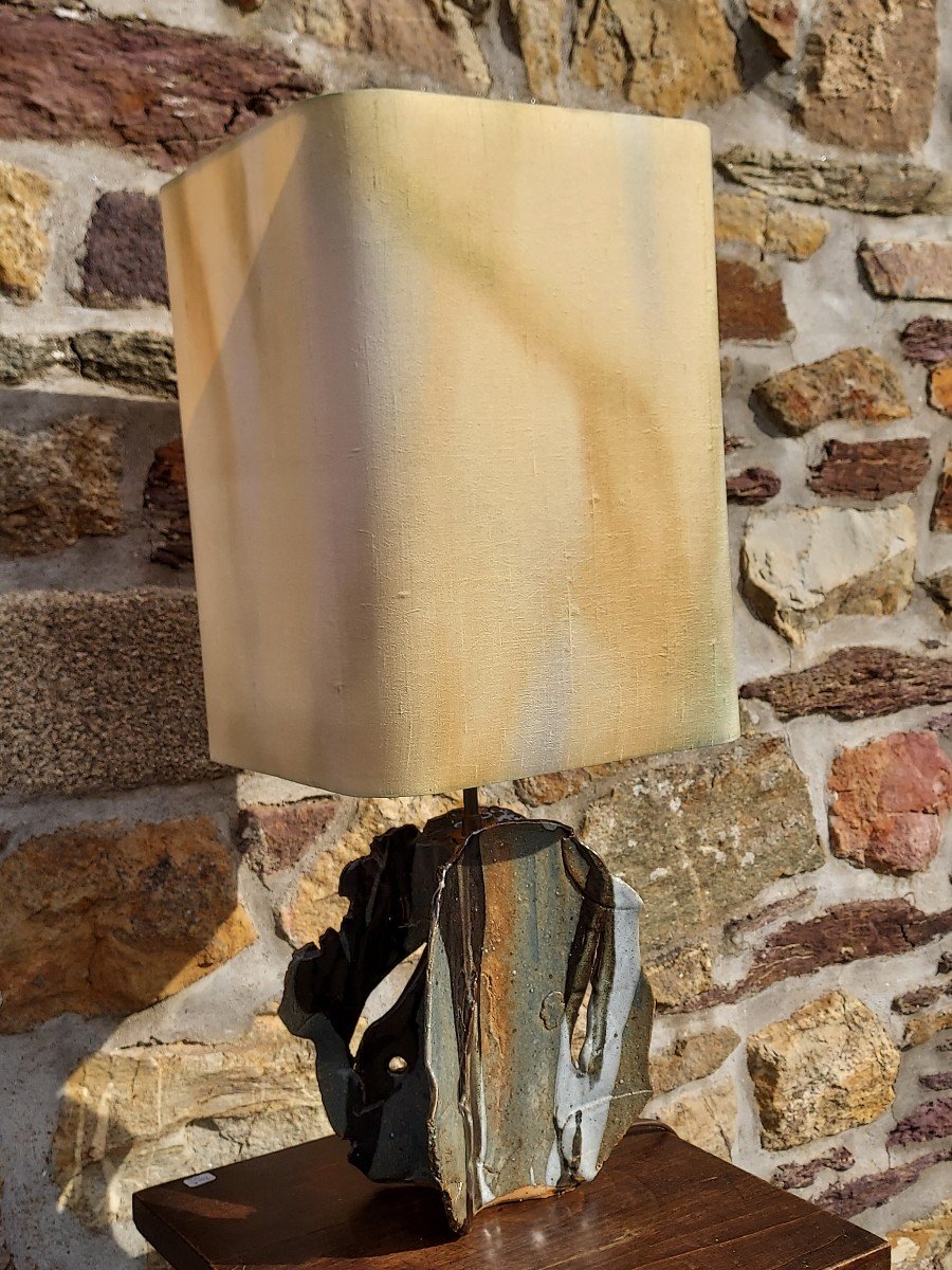 Michel Vergnes Lampe En Grès émaillé-photo-4