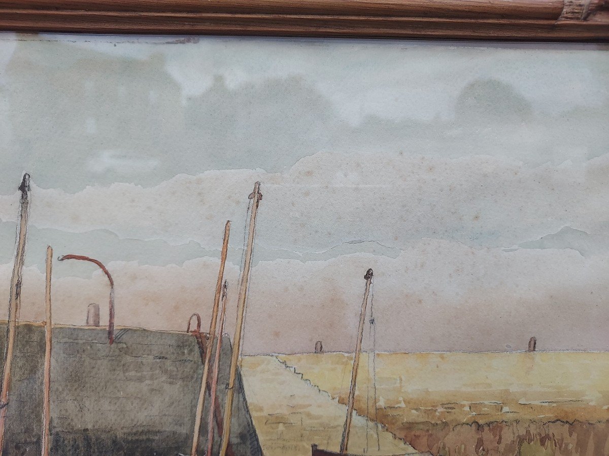 Port-haliguen Morbihan By Adolphe Faugeron (1866-1944)-photo-2