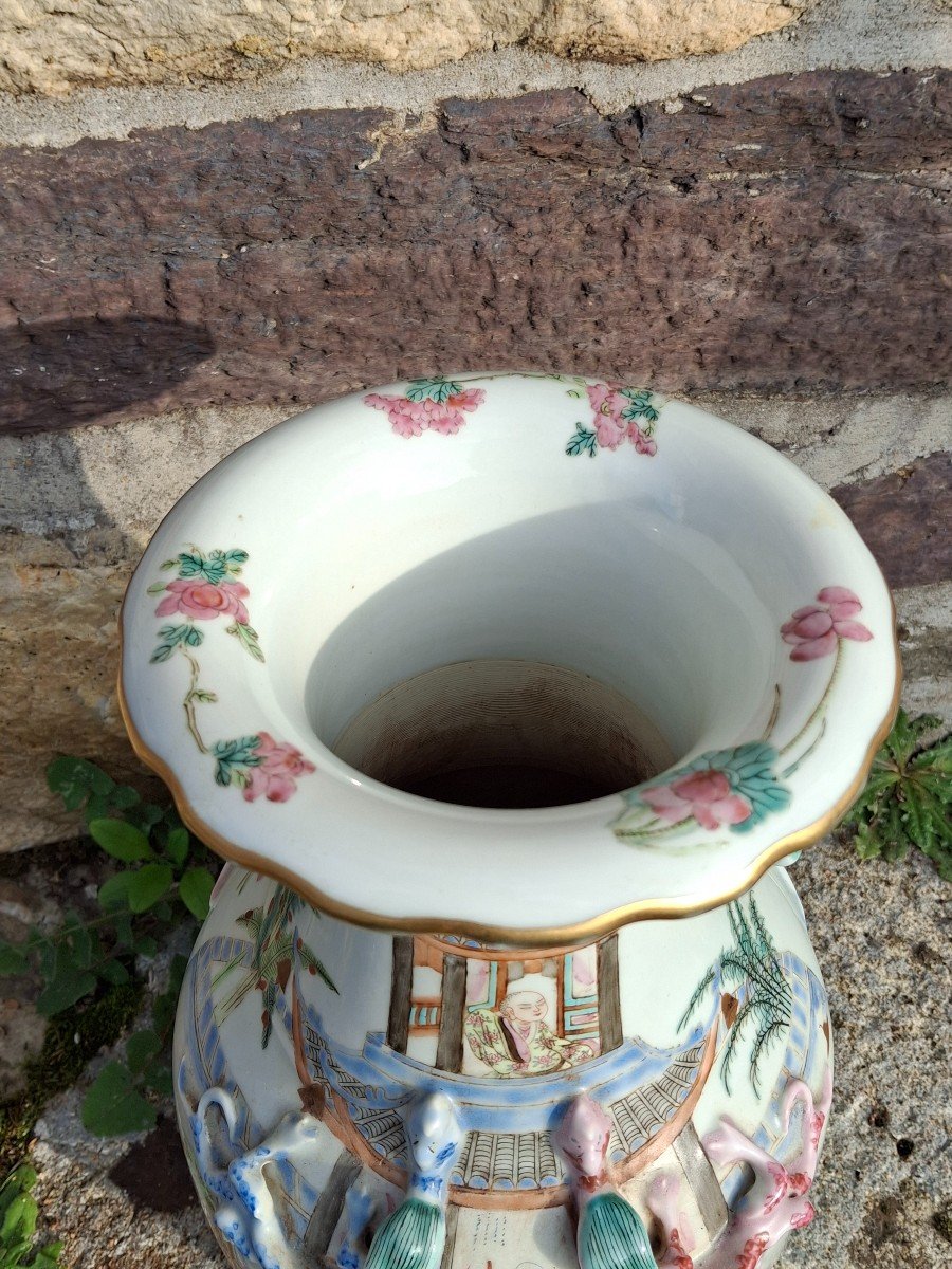 Chinese Canton Famille Rose Vase-photo-3