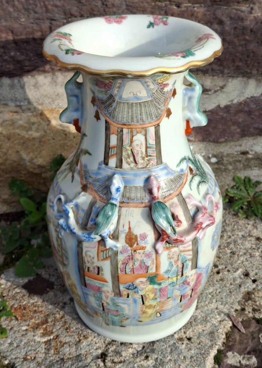 Chinese Canton Famille Rose Vase