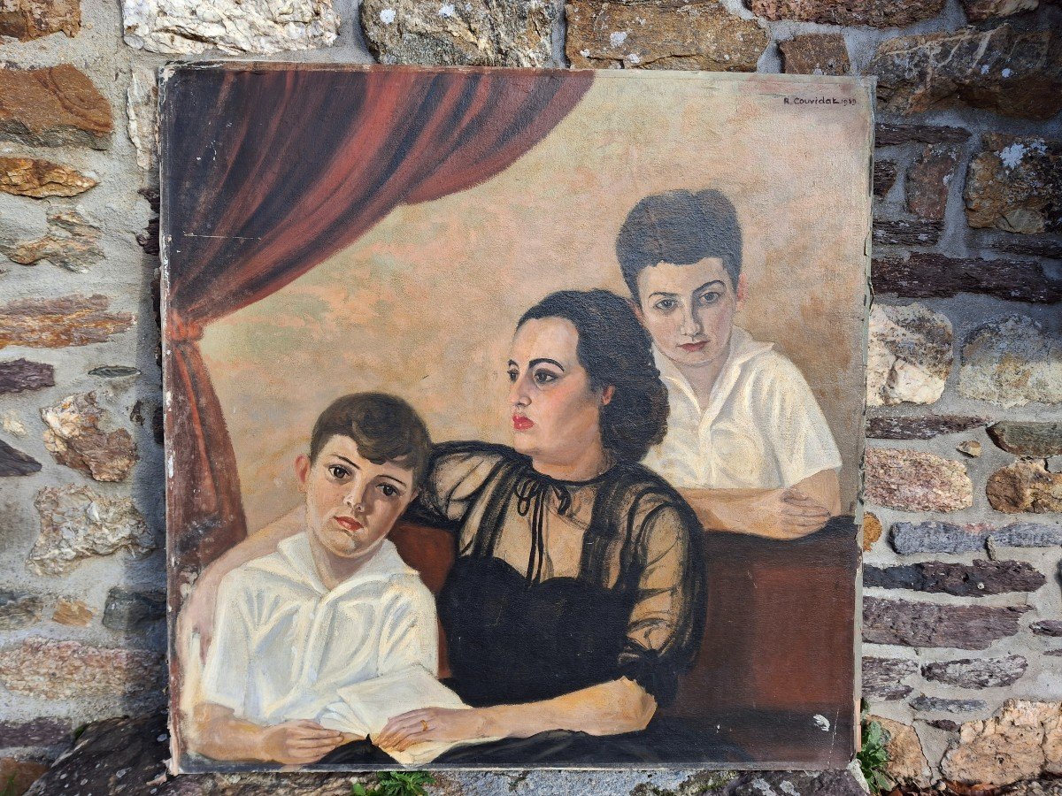 Tableau Portrait De Famille Algérie 1939 -photo-2