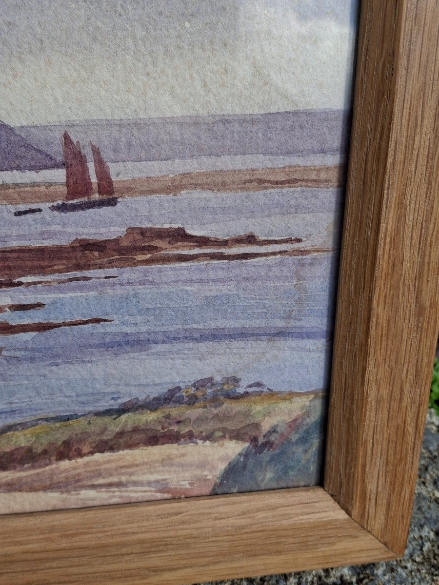 Watercolor Julien Helgoualch Crozon Peninsula, Rostellec Bay-photo-1