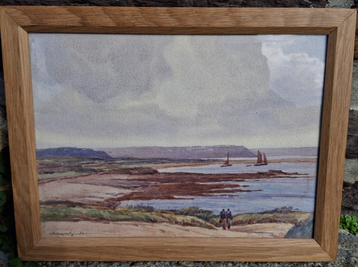 Watercolor Julien Helgoualch Crozon Peninsula, Rostellec Bay