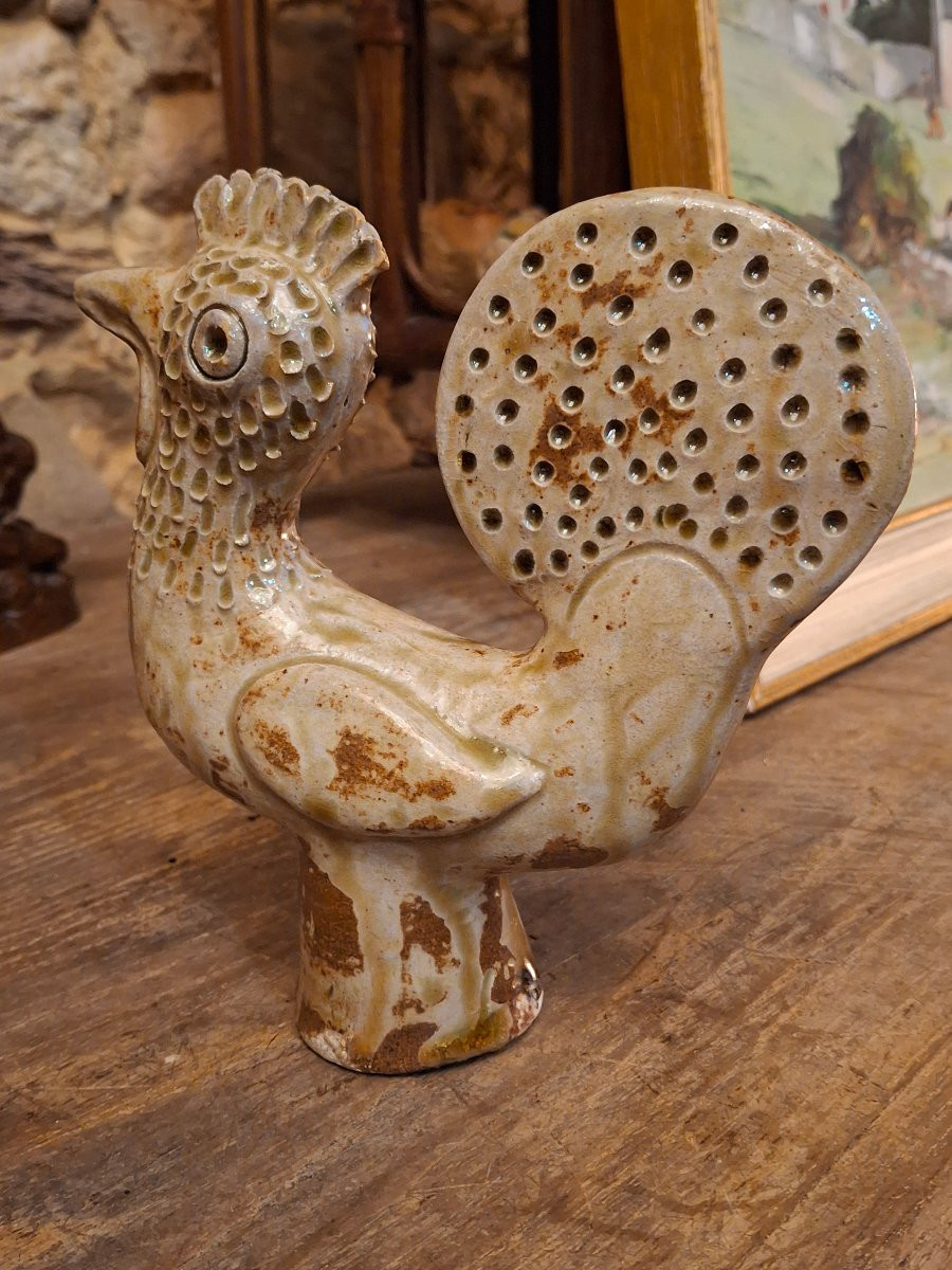 La borne Coq en grès émaillé André Rozay (1913-1991)-photo-2