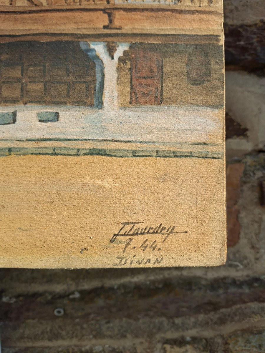 Dinan, Mother Pourcel's House, Place Des Merciers, Gouache, July 1944-photo-2