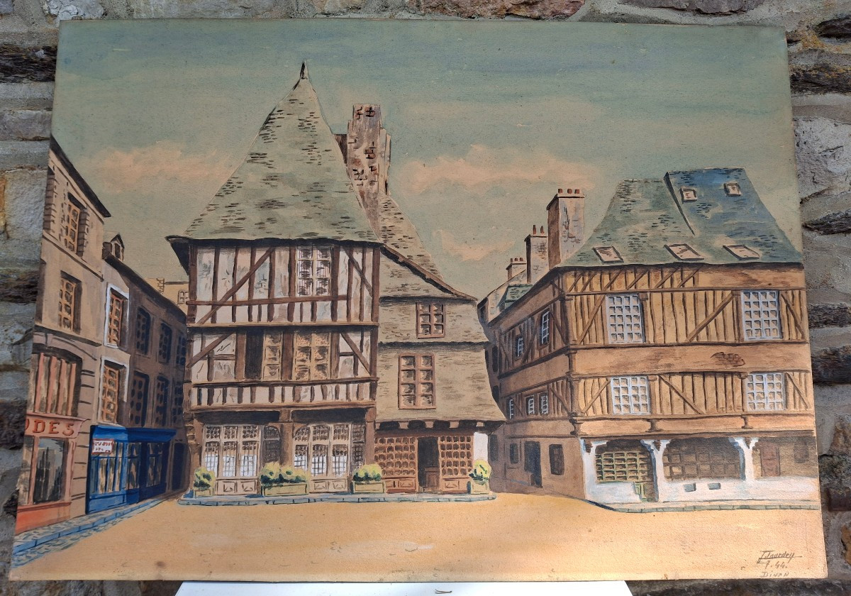 Dinan, Mother Pourcel's House, Place Des Merciers, Gouache, July 1944