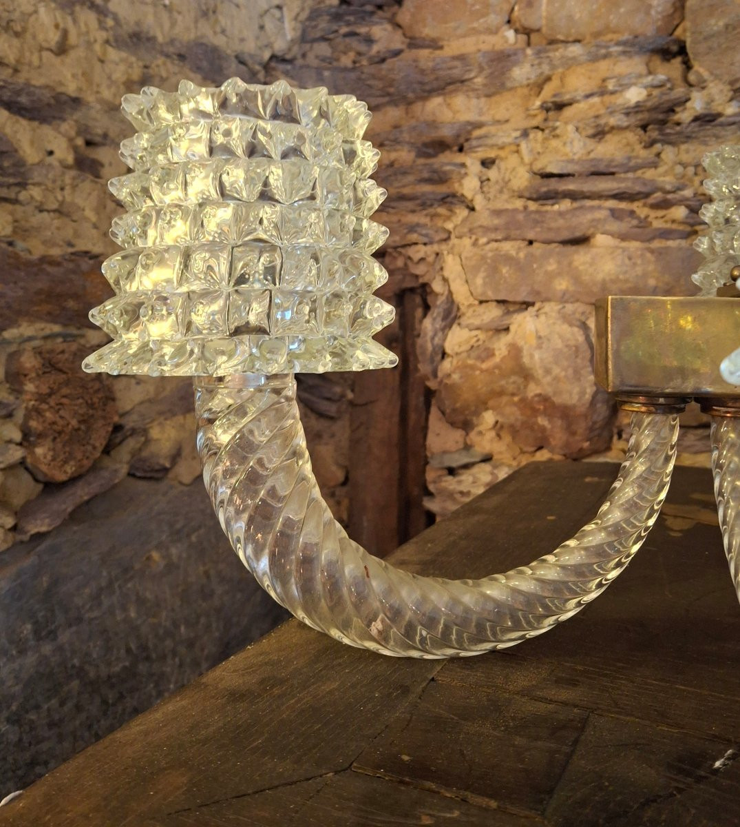 Lustre Murano barovier et toso 8 bras de lumière -photo-4