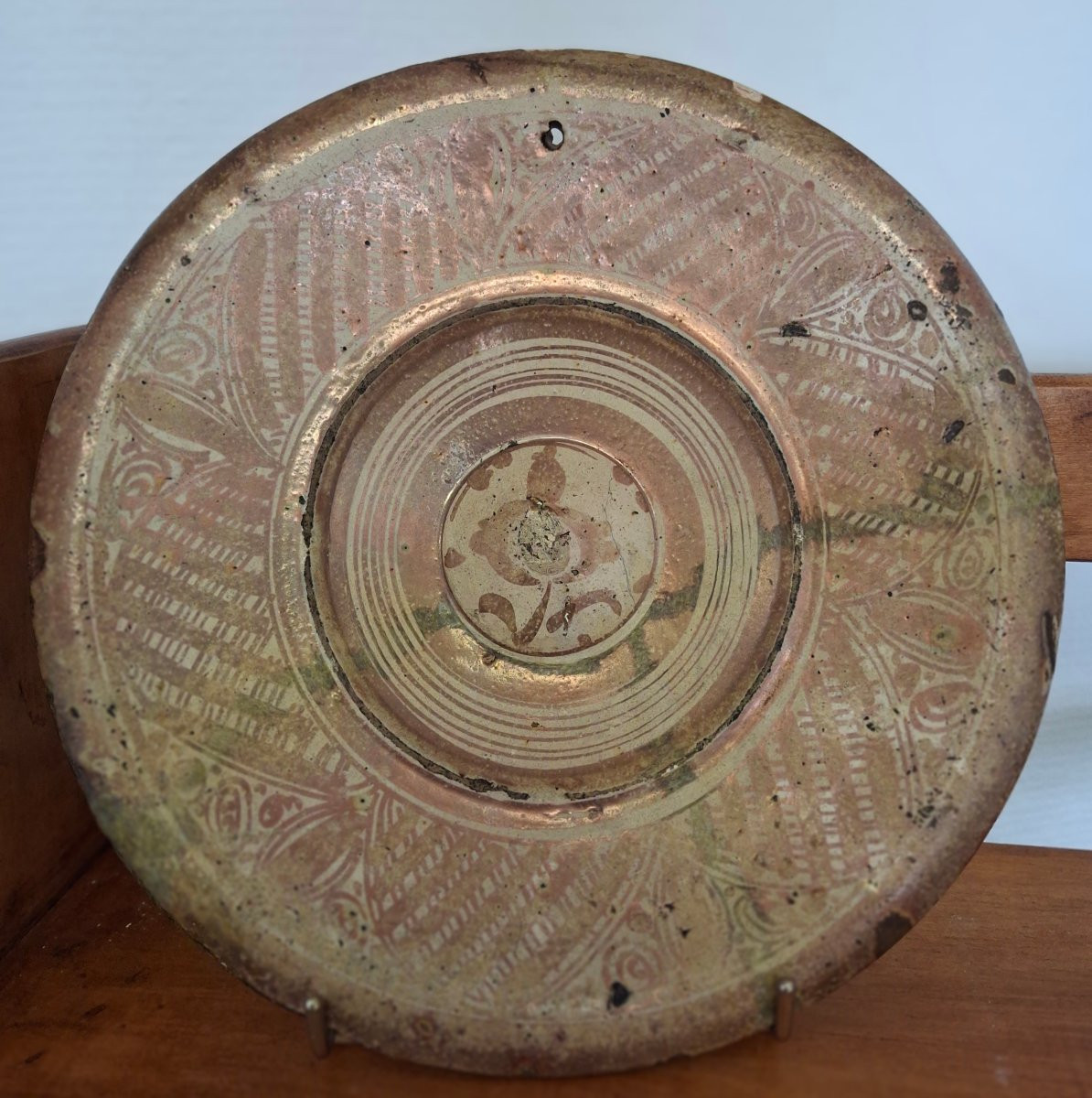 Hispano-moresque Dish In Central Umbilicus Spain Manises 16th Century-photo-1