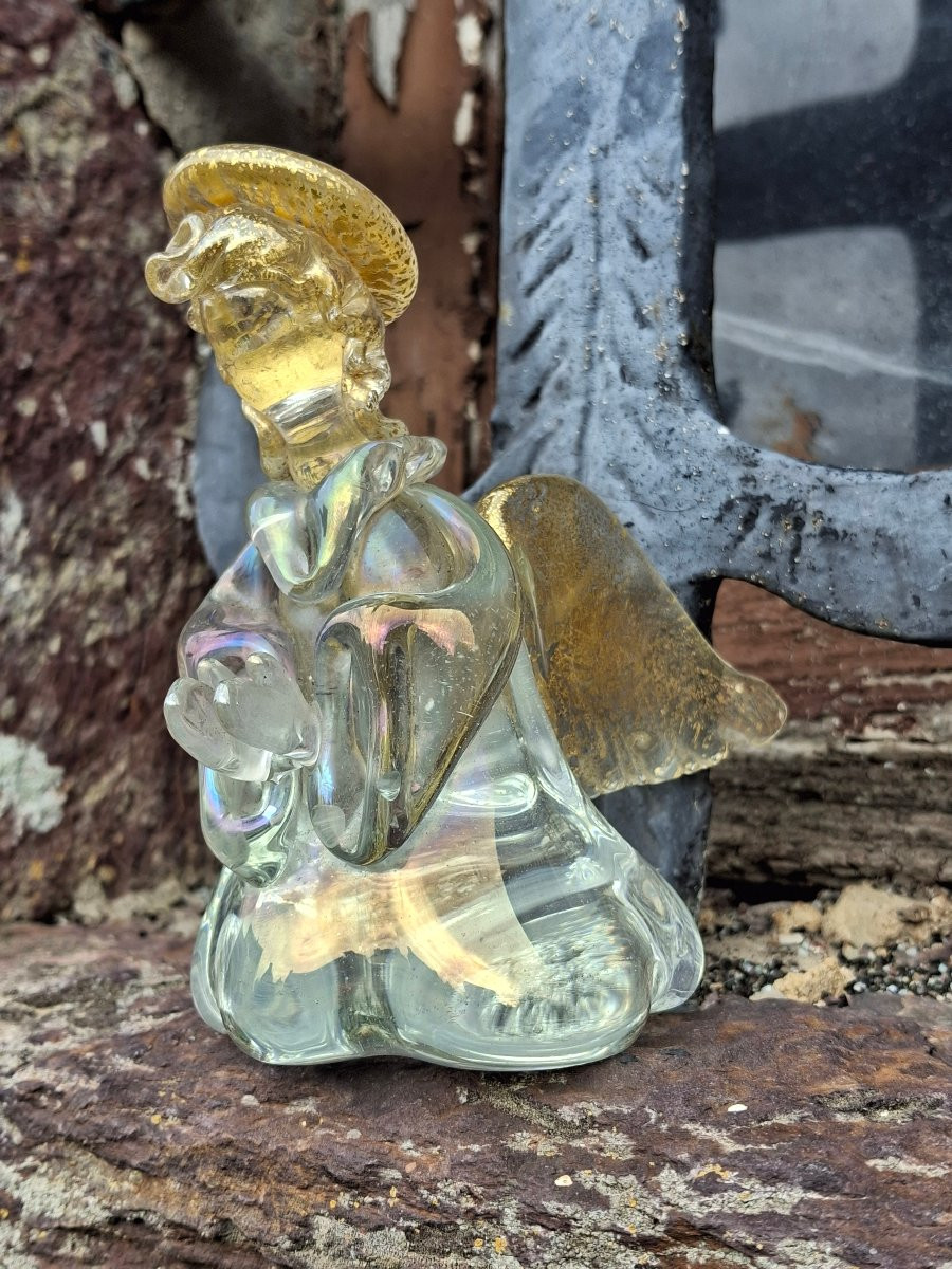 Petit ange en prière Seguso verre de Murano-photo-3