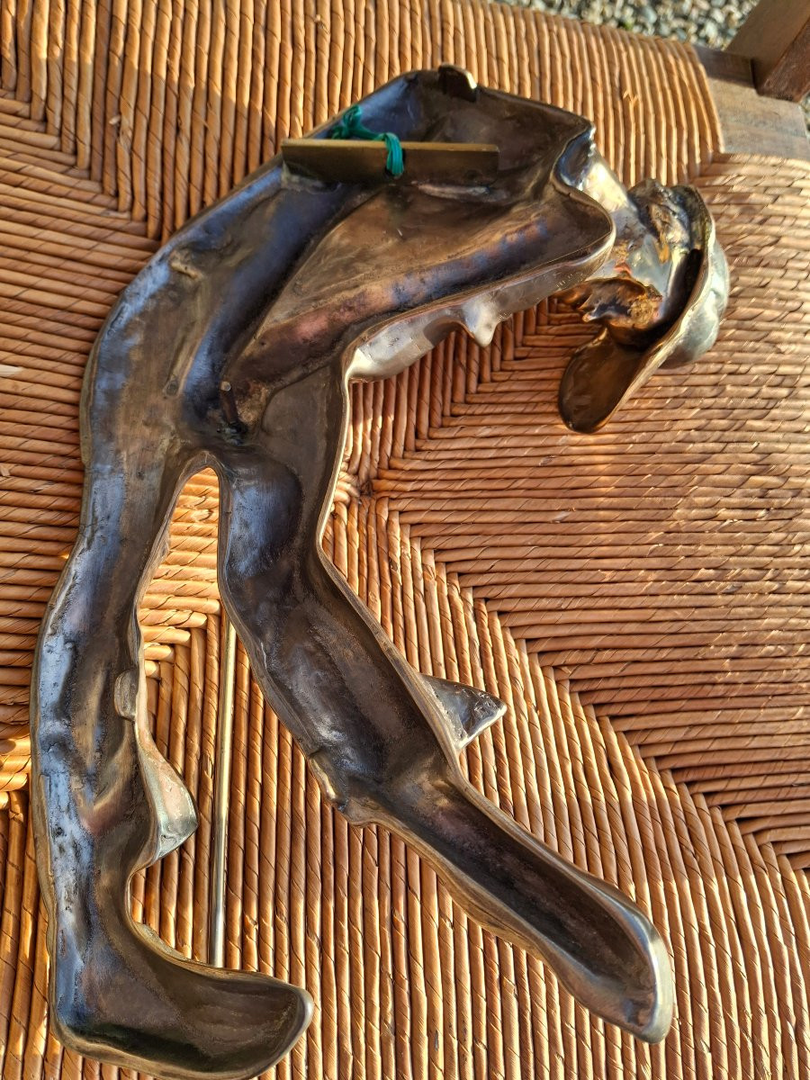 Yves Lohé bronze d'applique représentant un golfeur-photo-2