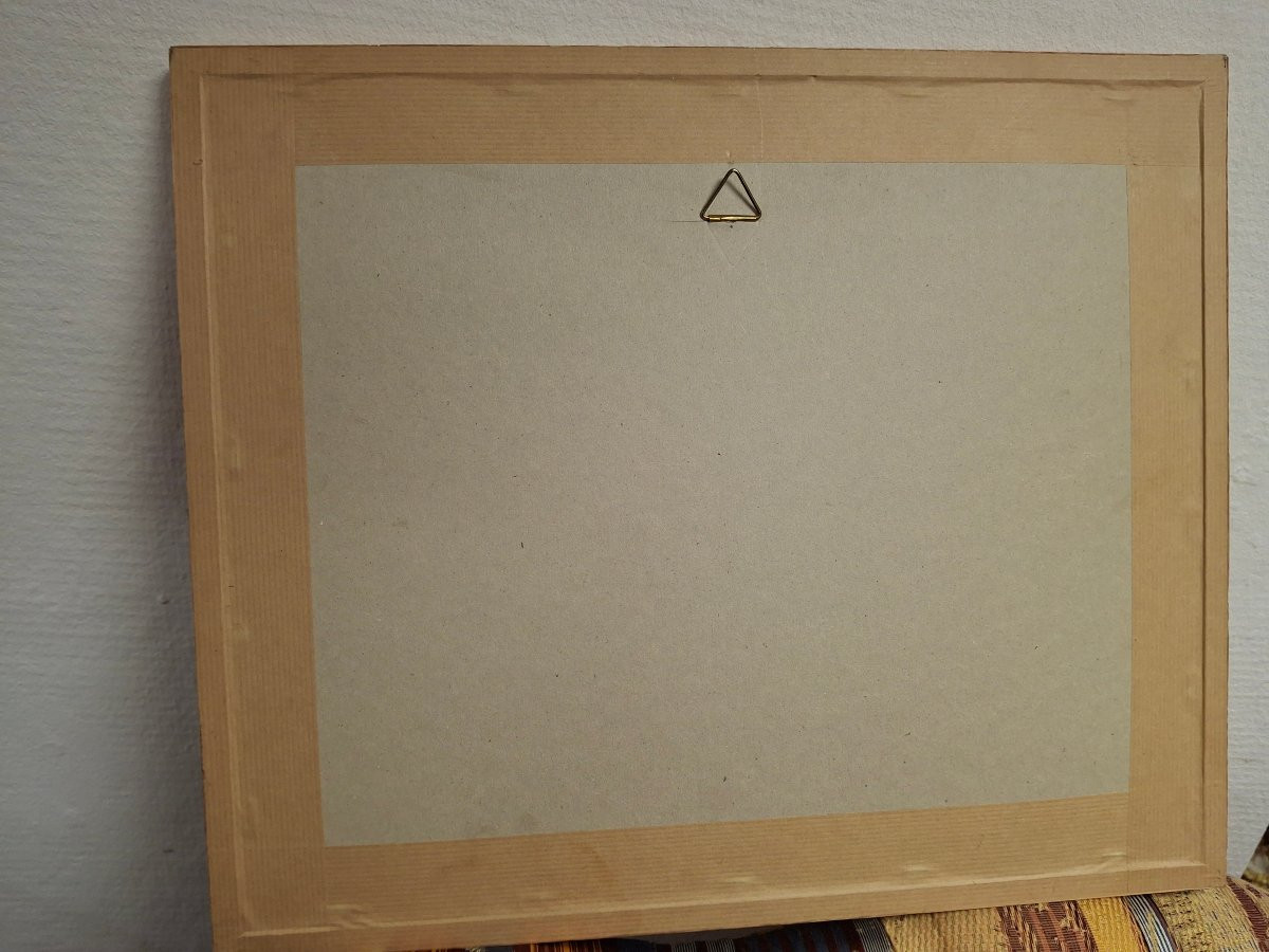 Francois Lombardi Painting Of A Reclining Nude Woman, Oil On Paper-photo-3