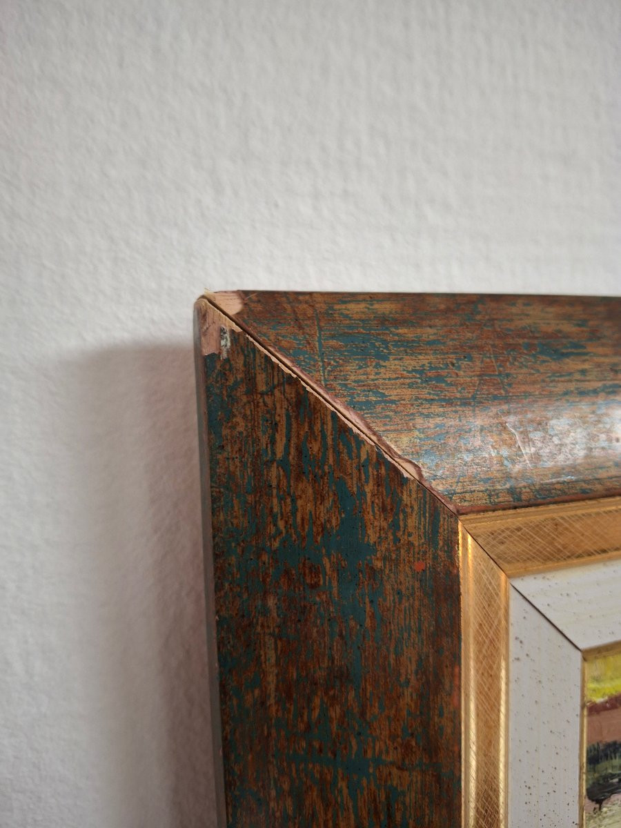 Oil Painting On Canvas, "the Fisherman" By Hervé Le Bourdelles (1928-1986)-photo-3