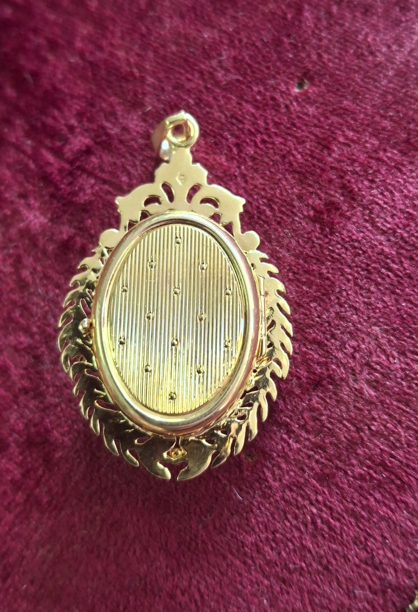 Pendentif médaillon en or Napoléon III-photo-2