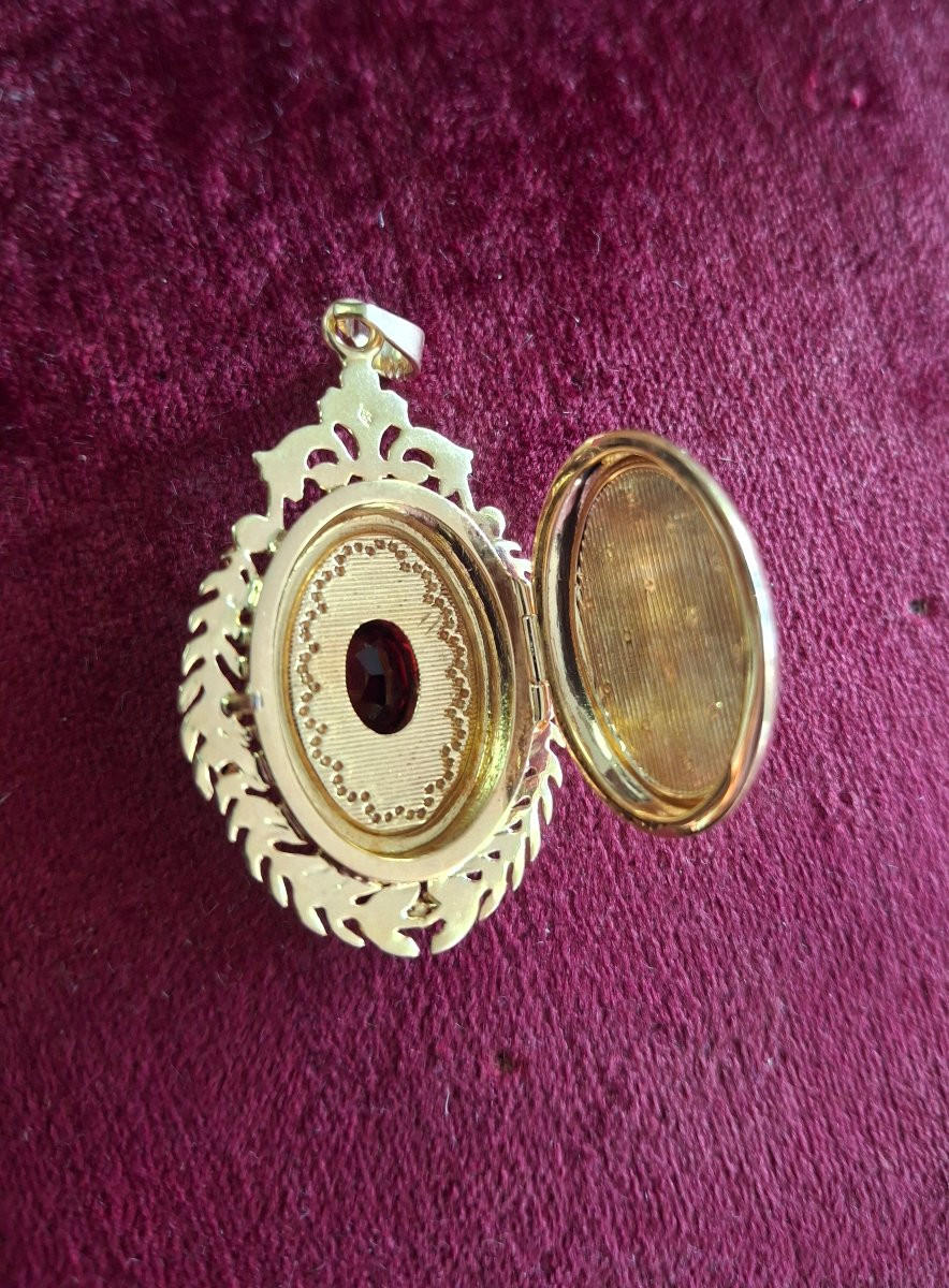 Pendentif médaillon en or Napoléon III-photo-4