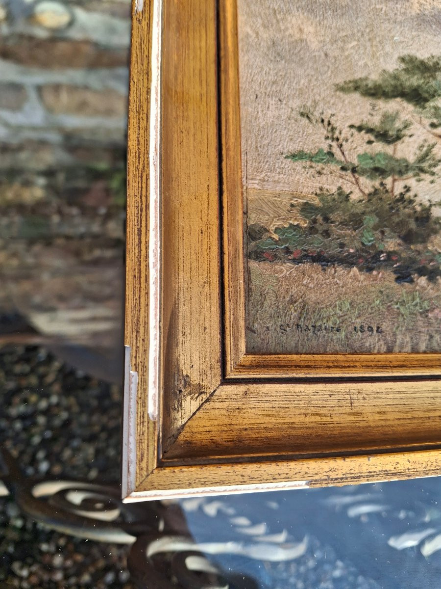 Oil Painting On Wood, Saint-nazaire, 1894, 19th Century -photo-1