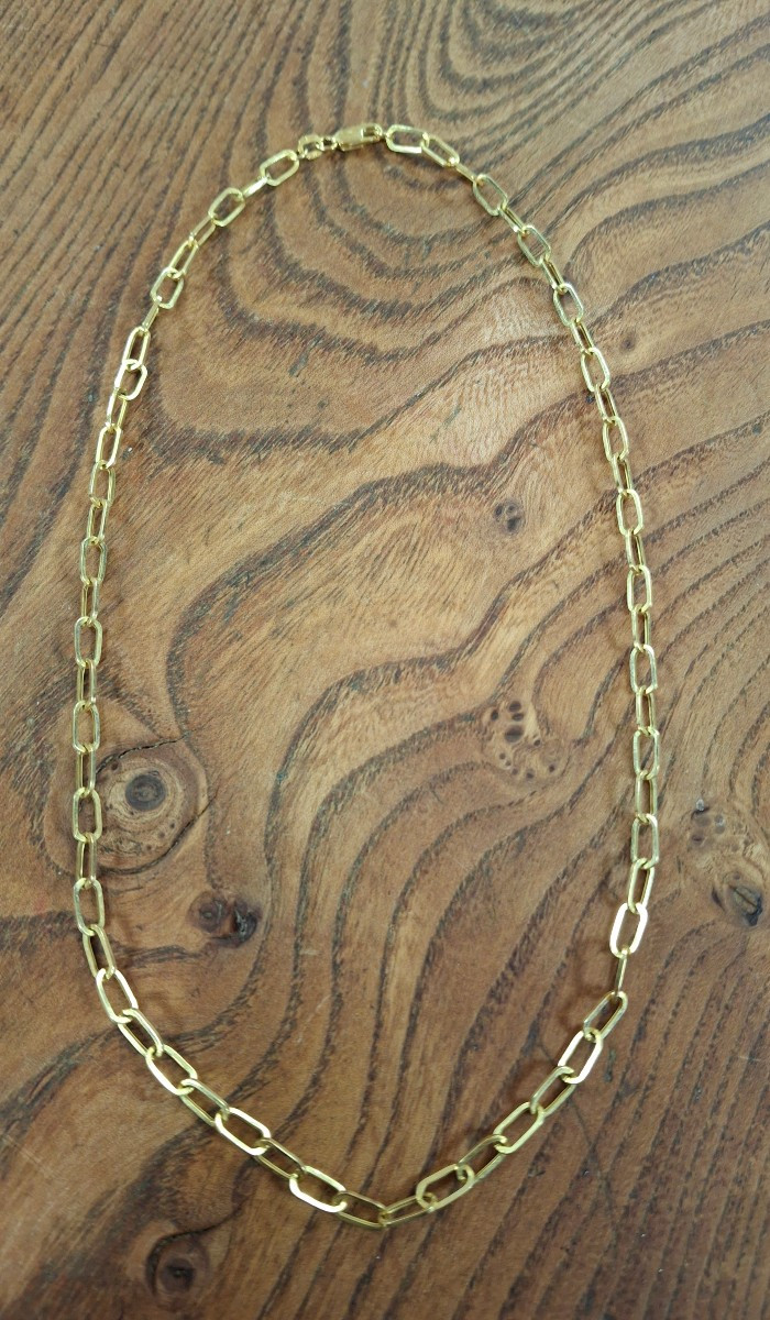 Collier en or jaune maille trombone