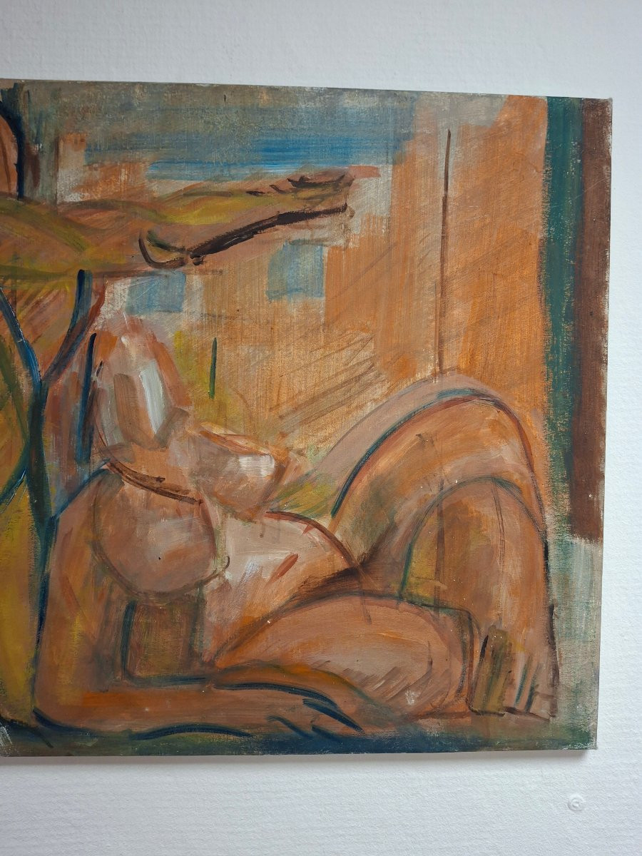 Tableau Jacques deshaies (1941-2005) Nus huile sur toile -photo-3