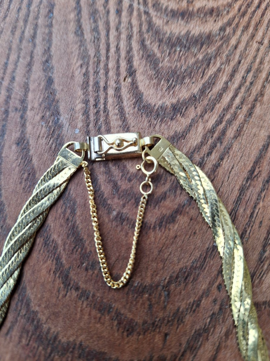Collier en or mailles tressées-photo-2