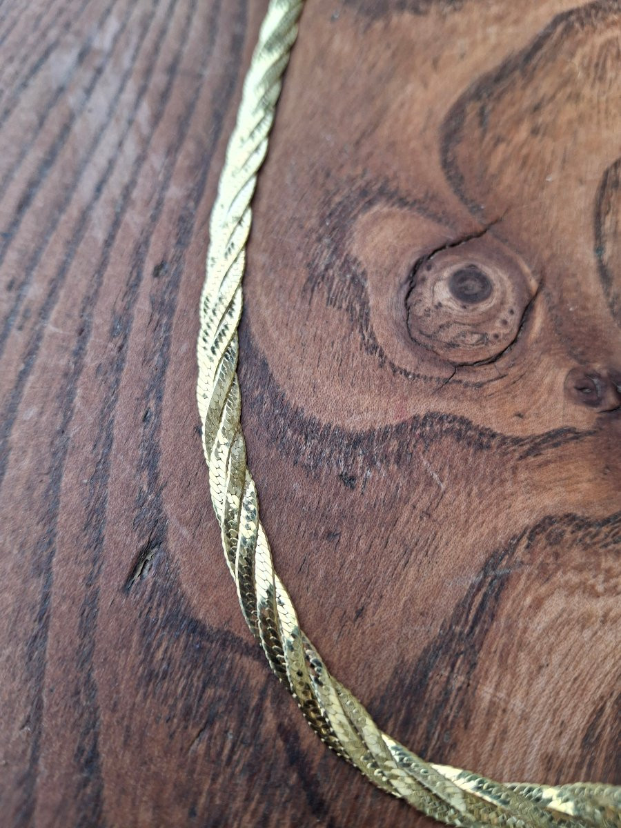 Collier en or mailles tressées-photo-3