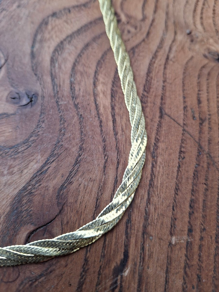Collier en or mailles tressées-photo-4