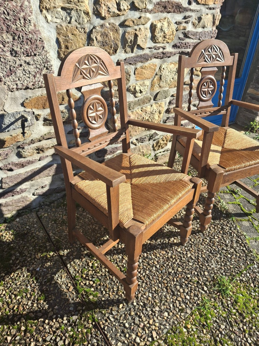 Paire de fauteuils neo-bretons brutalistes-photo-2