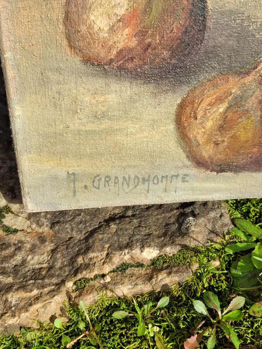Nature morte retour de chasse huile sur toile signée Grandhomme-photo-2