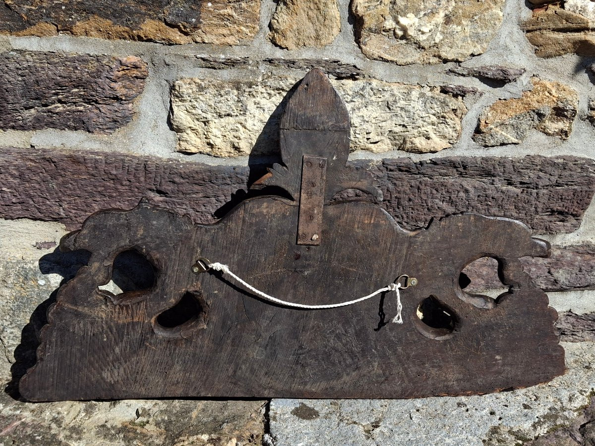 Fronton Neo-Renaissance Bas relief représentant le diable dans le gout de Hugues Sambin-photo-3