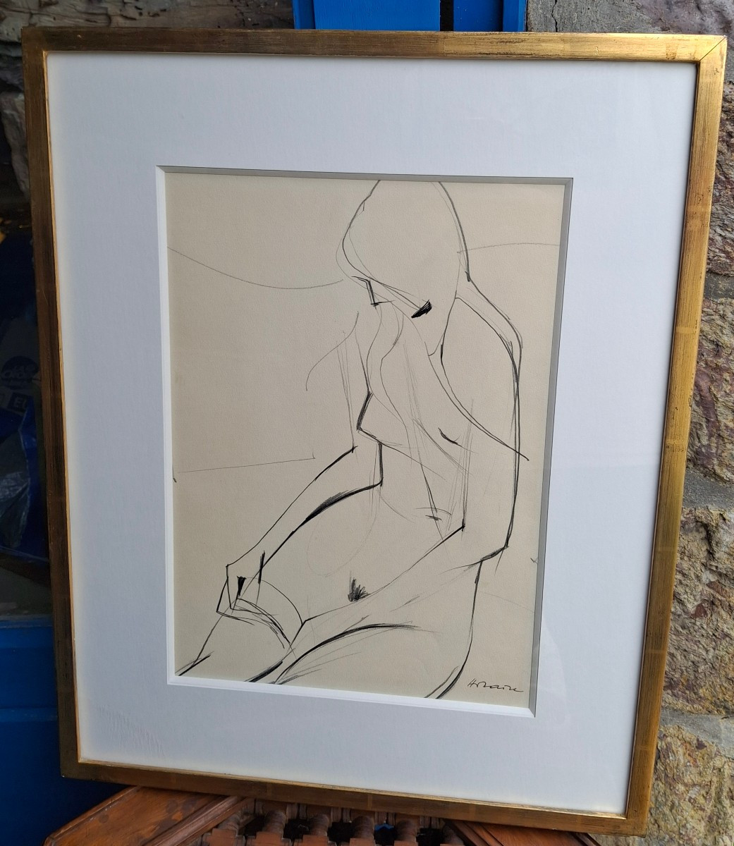 Nude Female Drawing By Camille Hilaire (1916-2004)