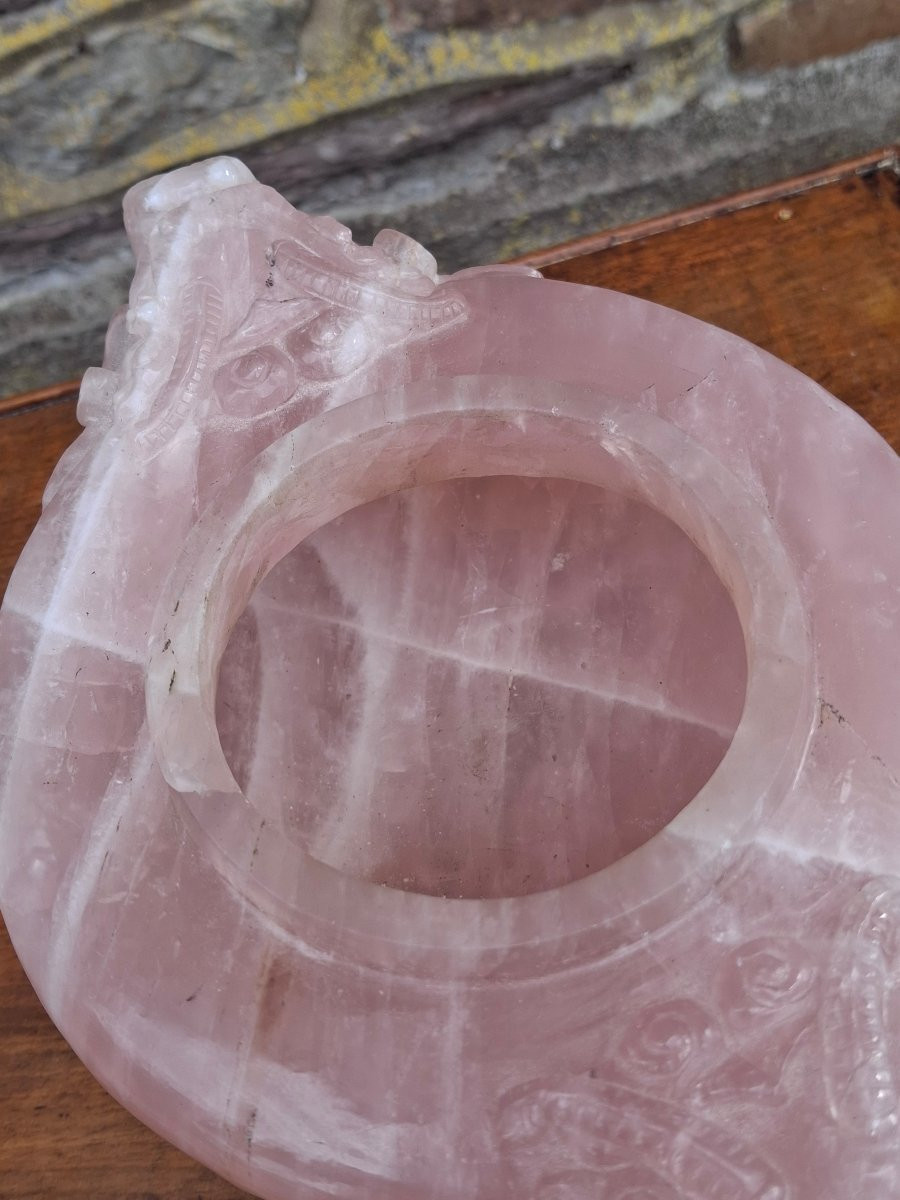 China Perfume Burner Rose Quartz Early 20th Century-photo-4