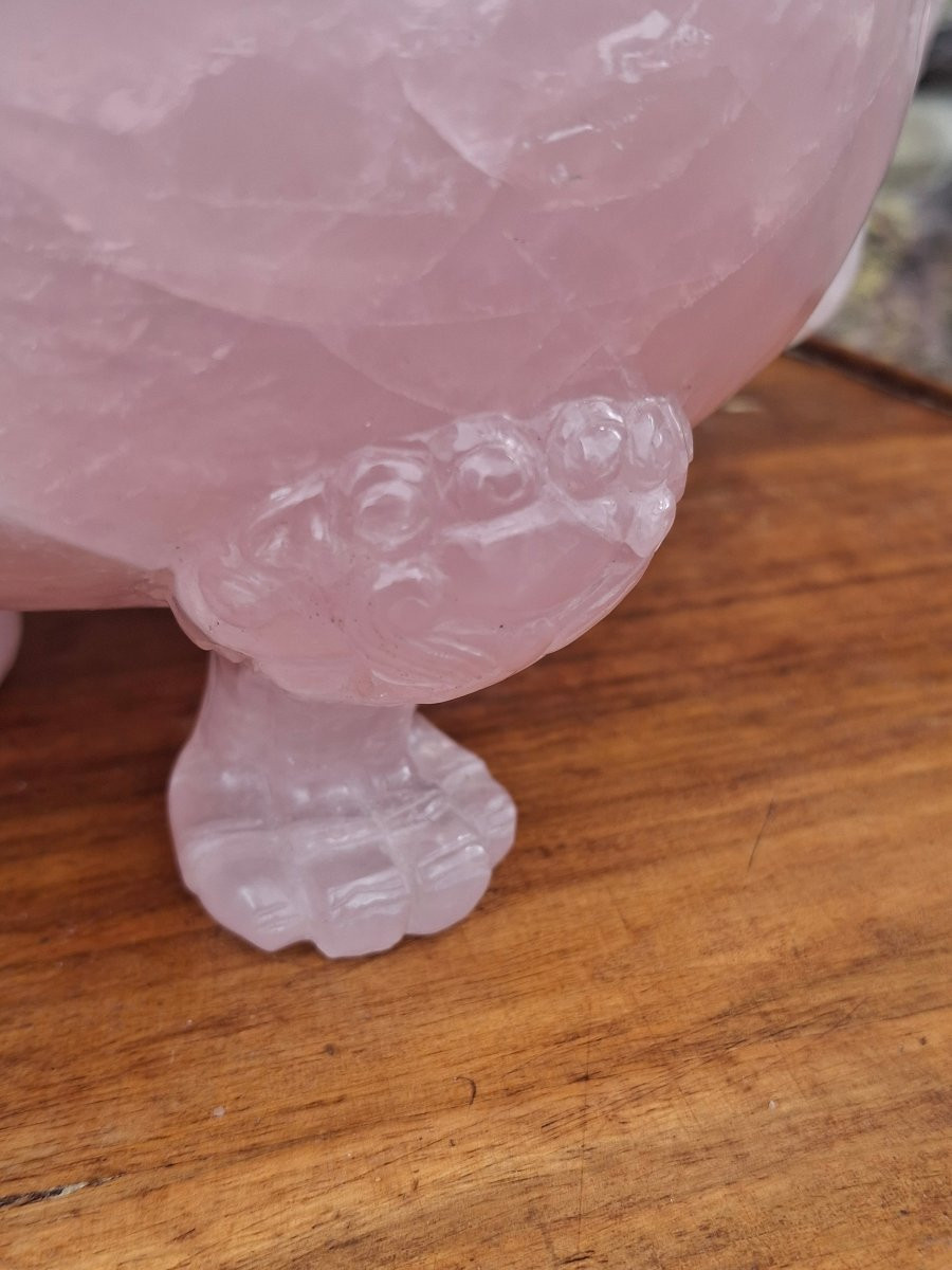 China Perfume Burner Rose Quartz Early 20th Century-photo-6