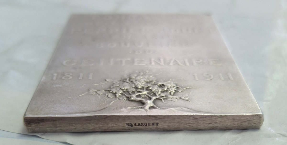 Champagne Perrier-Jouet plaque commémorative en argent -photo-4
