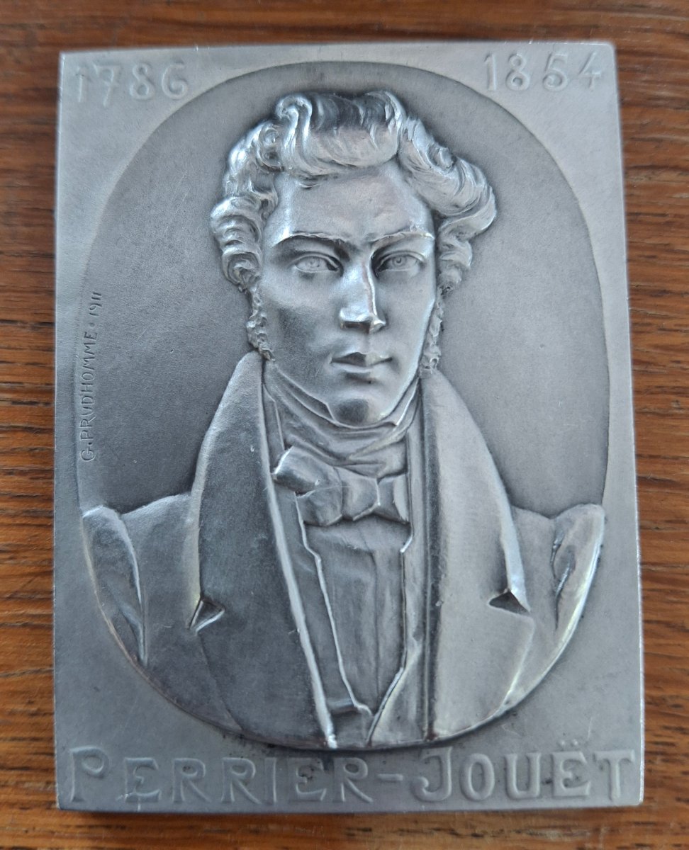 Champagne Perrier-Jouet plaque commémorative en argent 