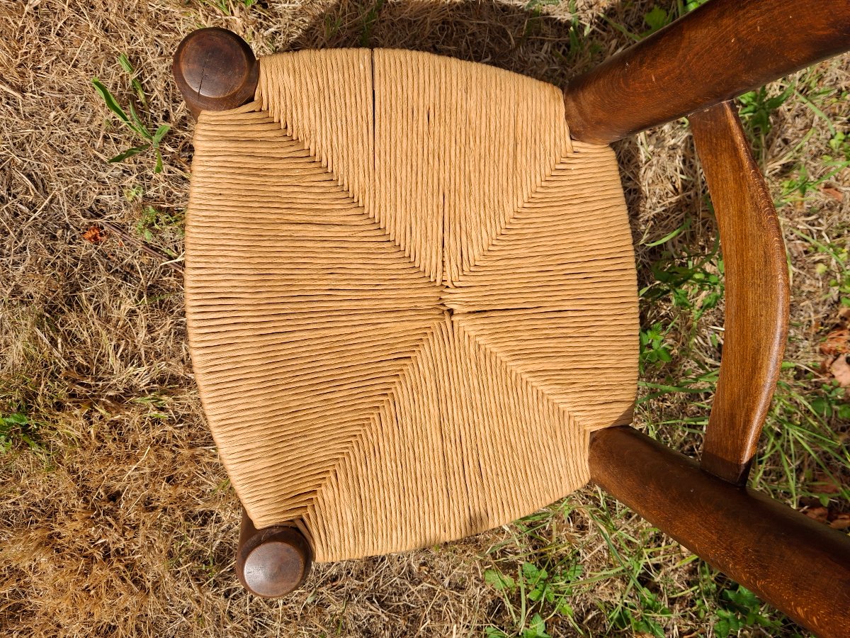 Paire de chaises basses dudouyt assise paille-photo-4