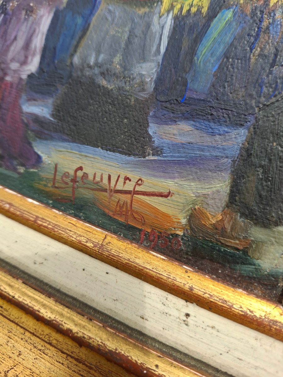 Oil On Canvas, Tréguier, "pardon De La Saint-yves," 1950-photo-3