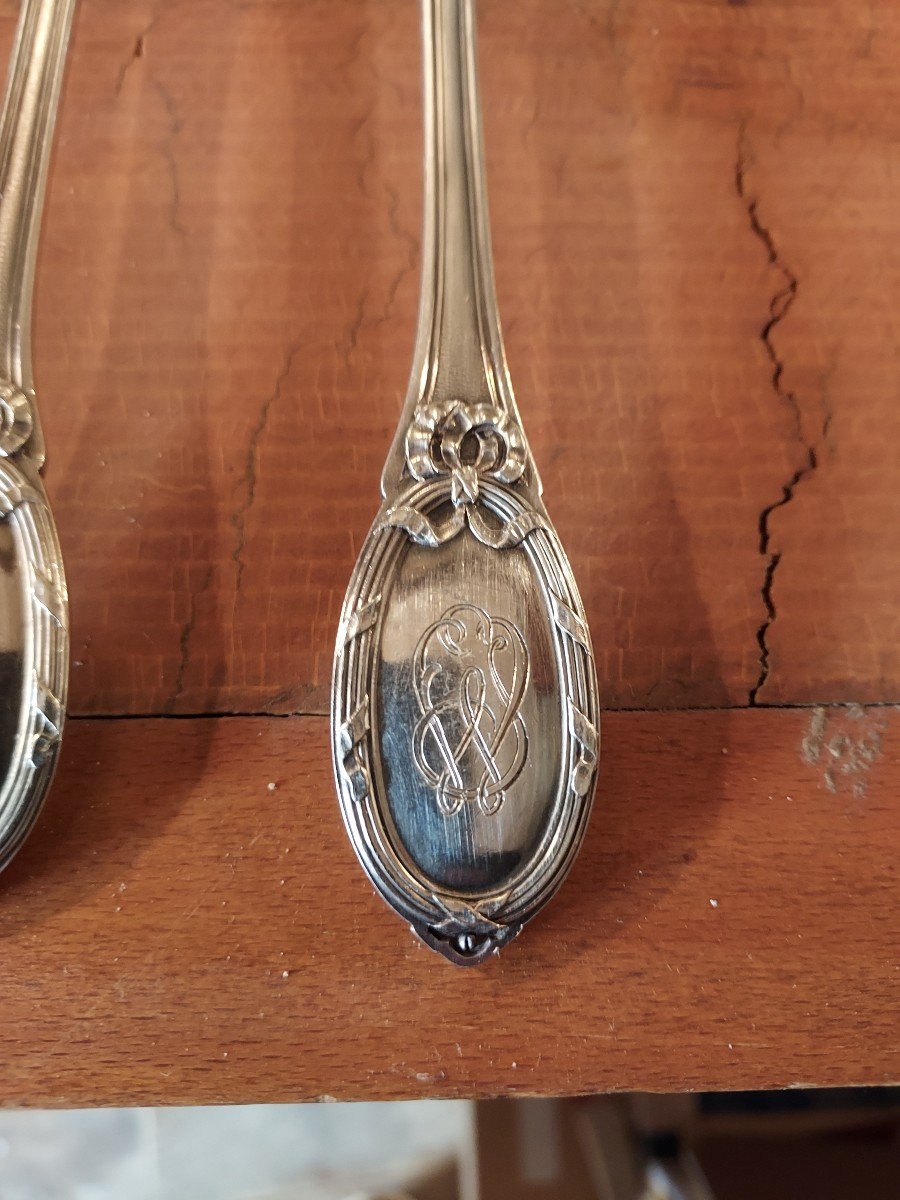 8 Henin Et Cie Silver Cutlery Louis XVI Style-photo-8
